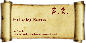 Pulszky Karsa névjegykártya